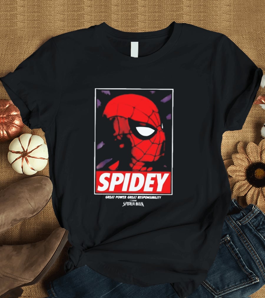 SPIDEY Great Power Great Responsibility Spider Man T-Shirt