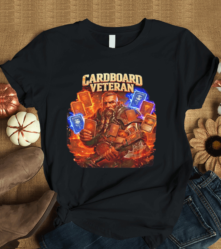 Cardboard Veteran Fantasy Gamer TCG Professional Epic Card Battle Warrior T-Shirt