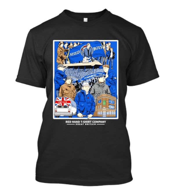 Chelsea Shed Boys Retro Football Culture Red Hand Company T-Shirt