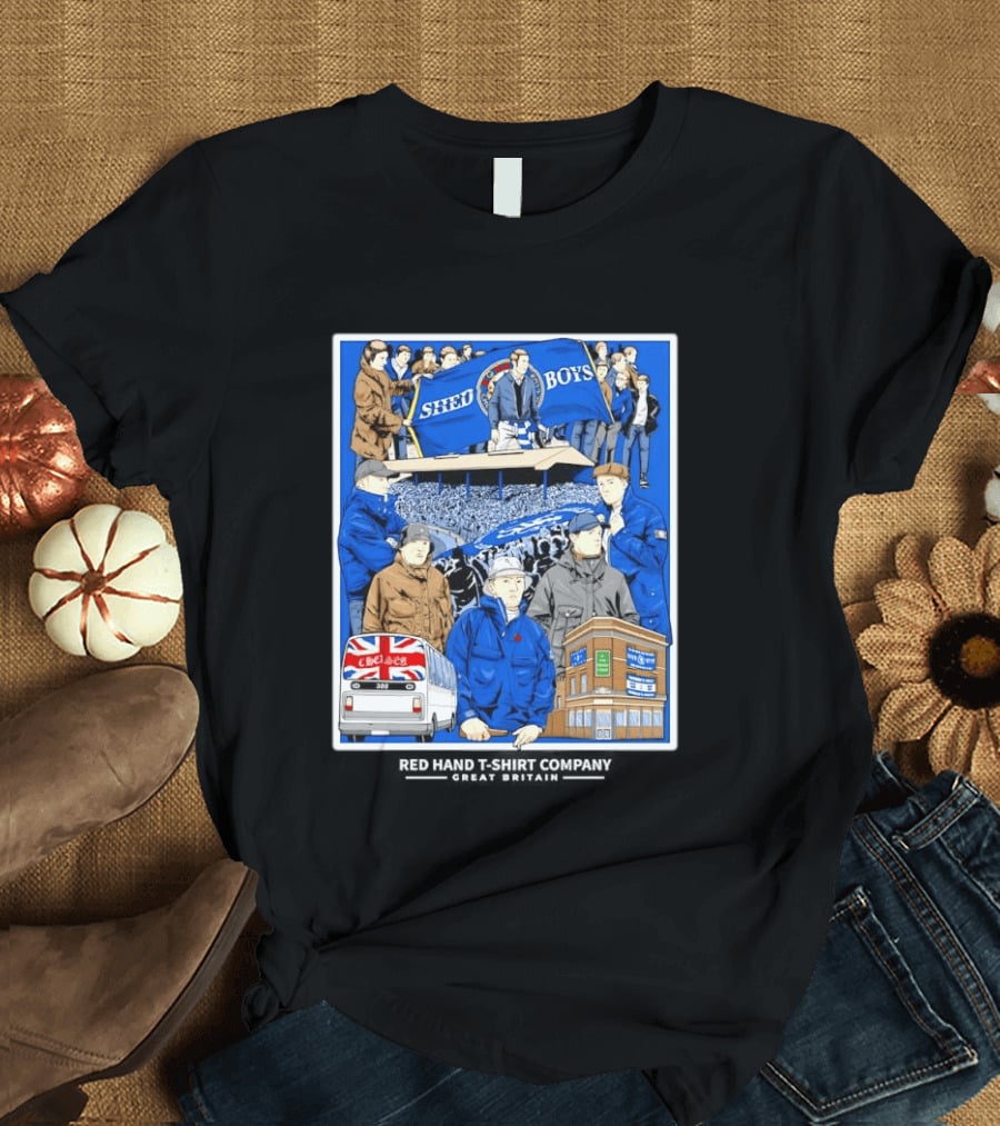 Chelsea Shed Boys Retro Football Culture Red Hand Company T-Shirt