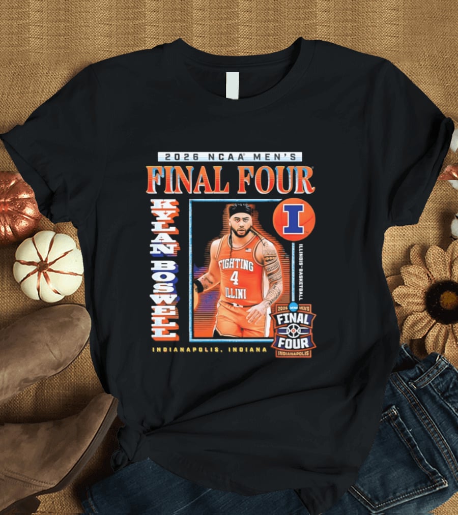 Kylan Boswell 2026 NCAA Men's Final Four Illinois Fighting Illini Basketball Indianapolis T-Shirt