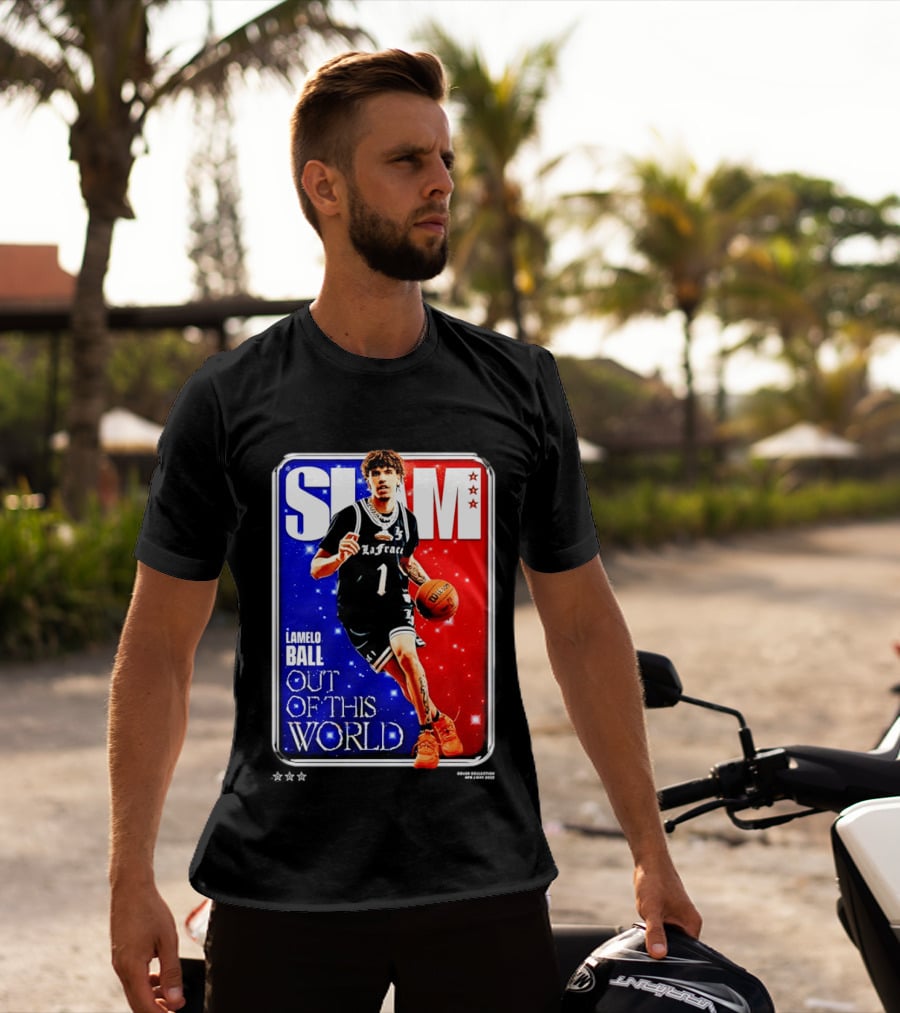 SLAM Cover LaMelo Ball 1 Charlotte Hornets Out Of This World T-Shirt