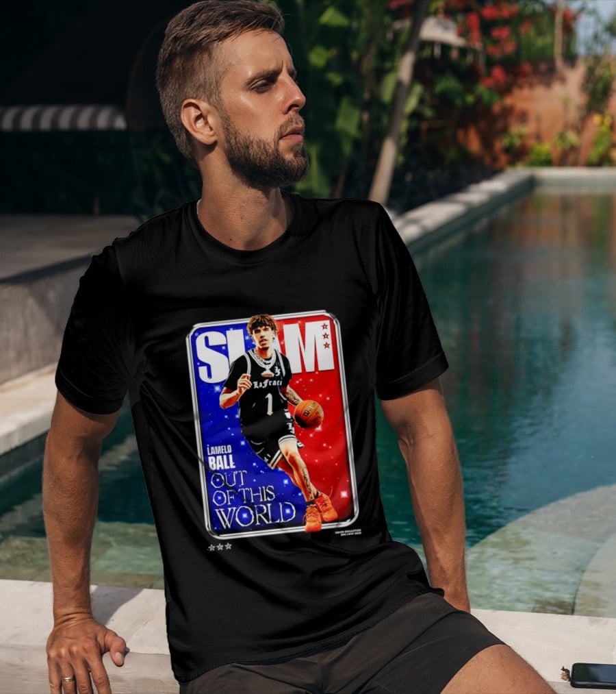 SLAM Cover LaMelo Ball 1 Charlotte Hornets Out Of This World T-Shirt