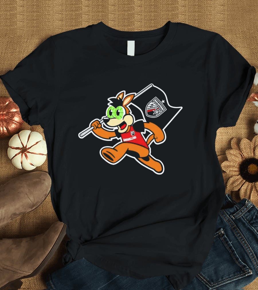 Coyote With Soccer Flag SAFC Crest Animated T-Shirt