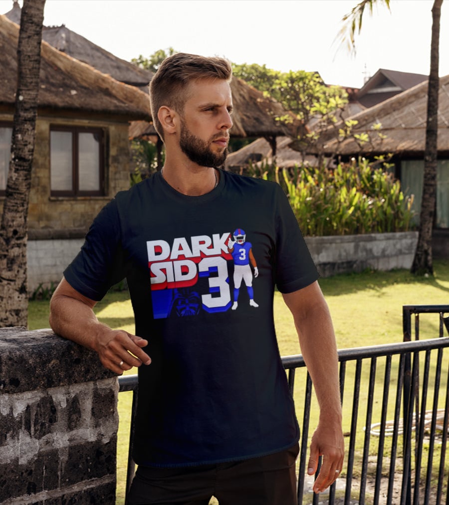 Darth Vader Star Wars Dark Side 3 New York Giants Football Player T-Shirt