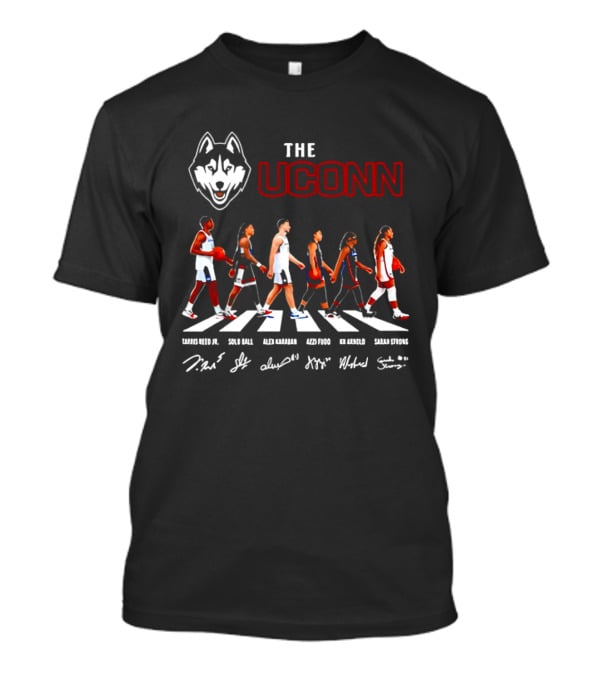 The UConn Huskies Men's And Women's Basketball Players Walking Abbey Road T-Shirt