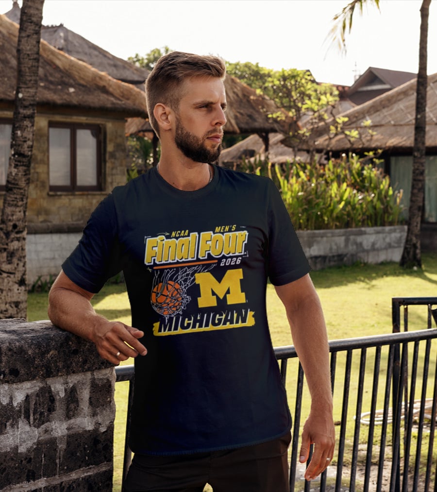NCAA Men's Final Four 2023 Michigan Wolverines Basketball Swish T-Shirt
