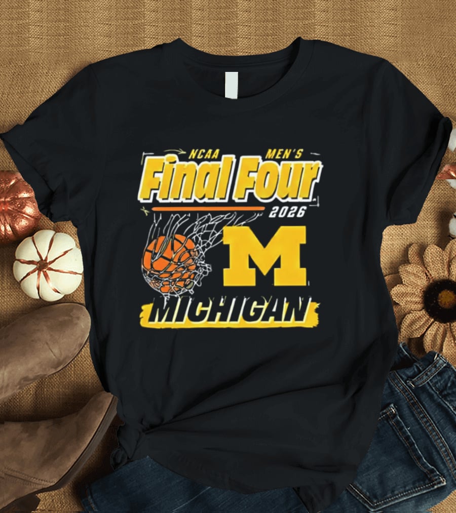 NCAA Men's Final Four 2023 Michigan Wolverines Basketball Swish T-Shirt
