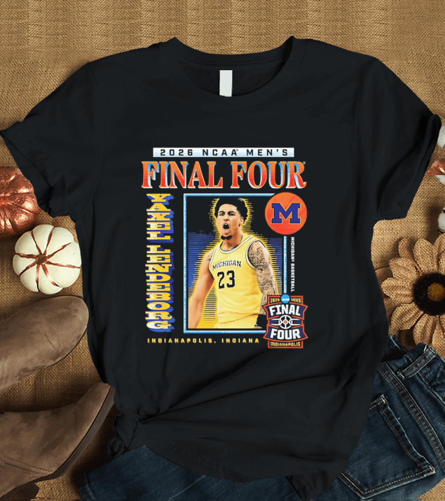 2026 NCAA Men's Final Four Yaxel Lendeborg Michigan Basketball Indianapolis Indiana T-Shirt