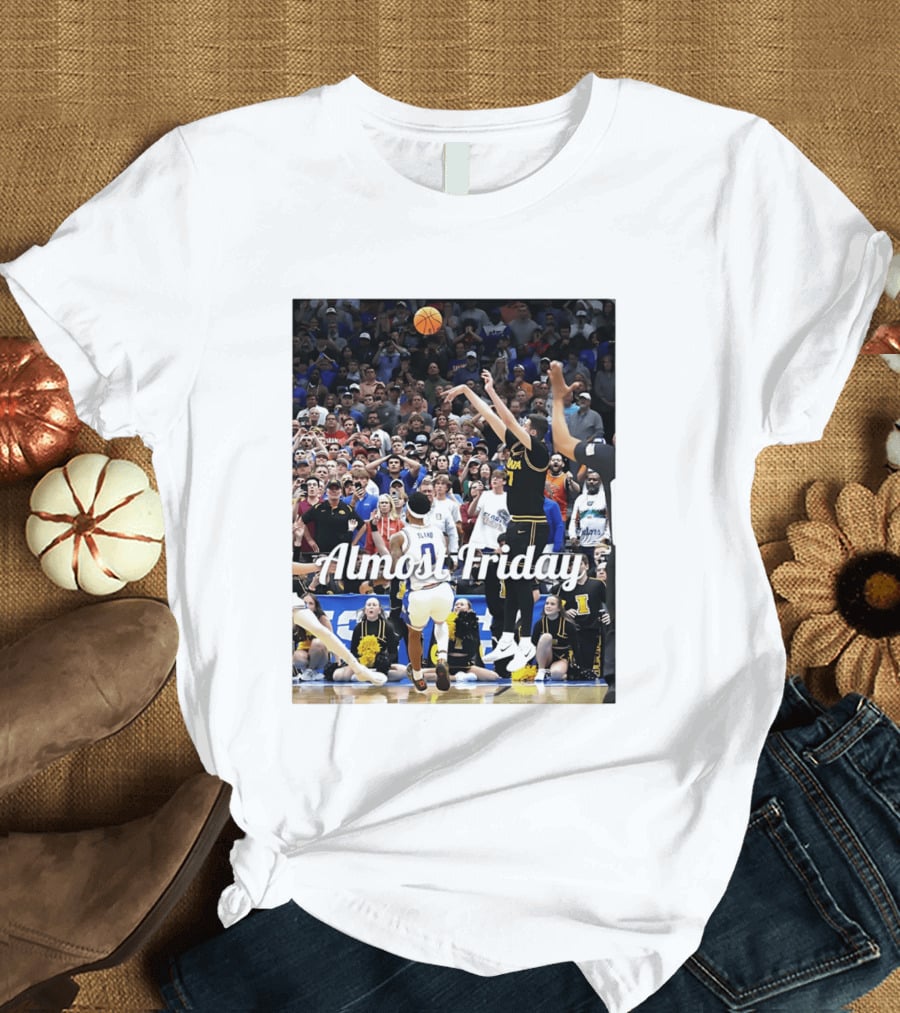 Almost Friday Iowa Basketball March Madness 2026 Jump Shot Crowd T-Shirt