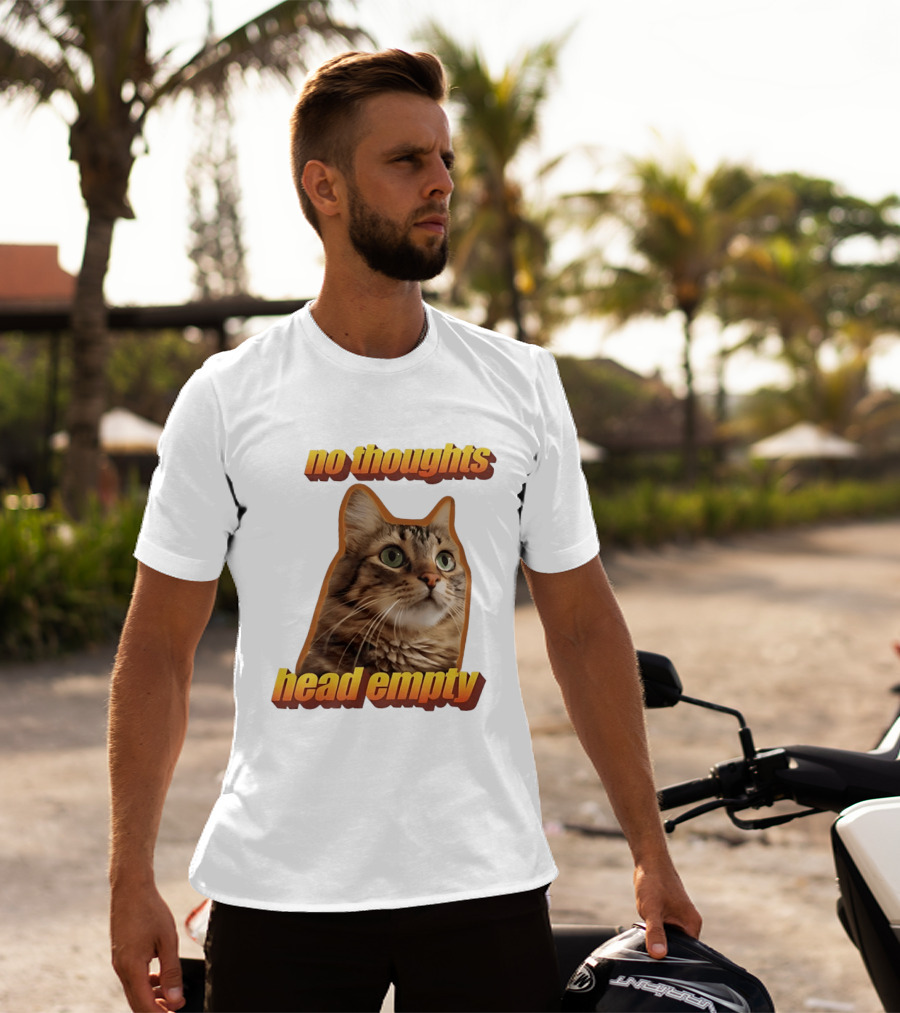 No Thoughts Head Empty Cat Meme Funny Humor T-Shirt