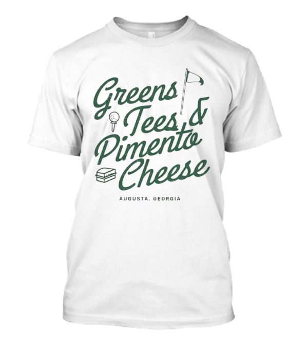 Greens Tees Pimento Cheese Augusta Georgia Golf Flag T-Shirt