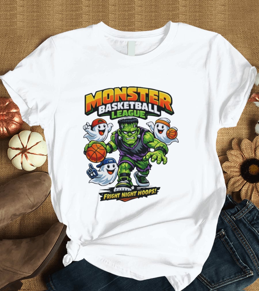 Monster Basketball League Fright Night Hoops Halloween Costume T-Shirt