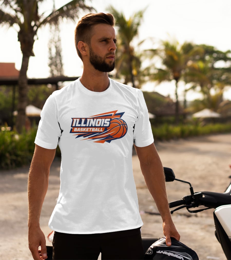 Illinois Basketball College Team Logo Sports T-Shirt