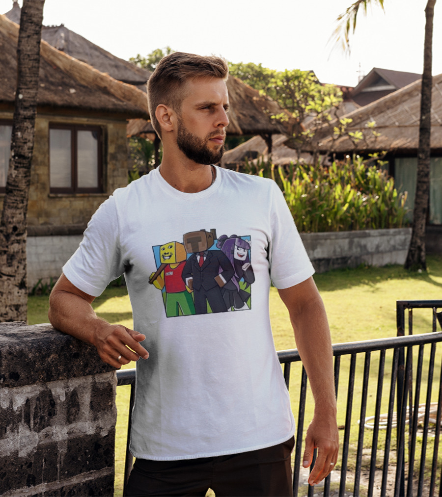 Jocuri Horror Sky Pixel Characters In Suits And Costumes T-Shirt