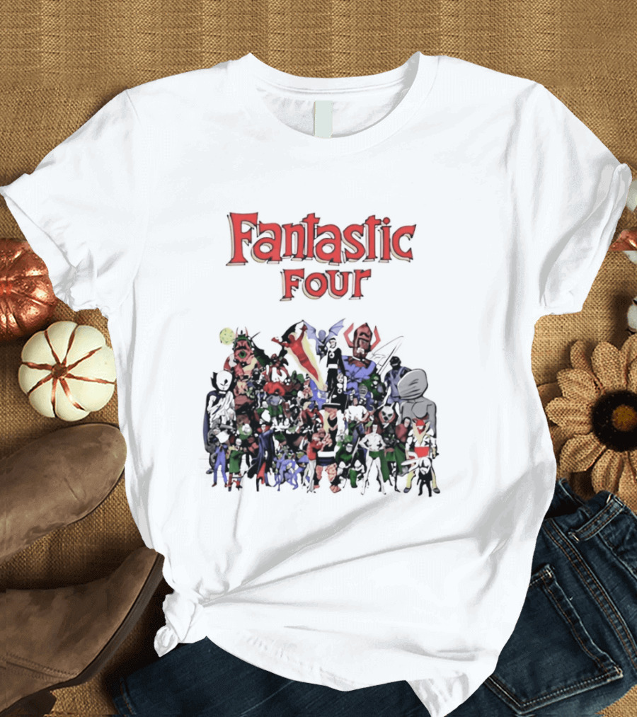 Fantastic Four Comic Characters Assembly T-Shirt