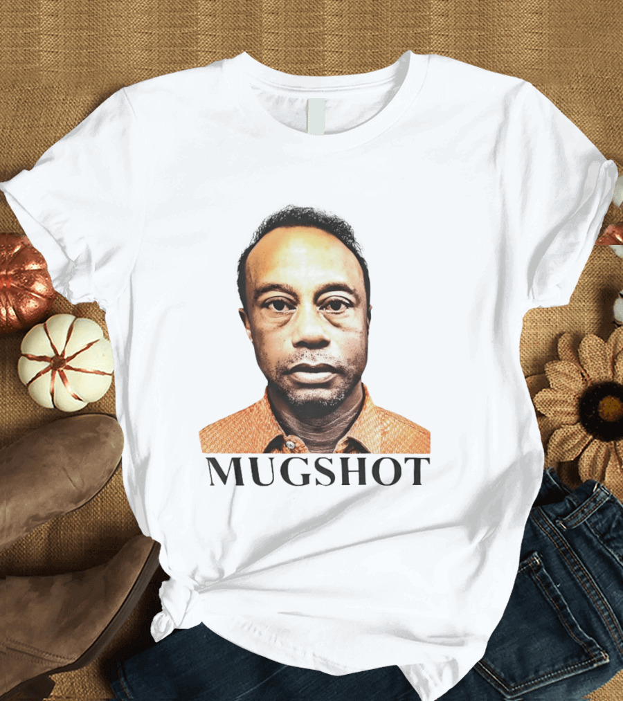 Tiger Shot Face Parody With Golf T-Shirt
