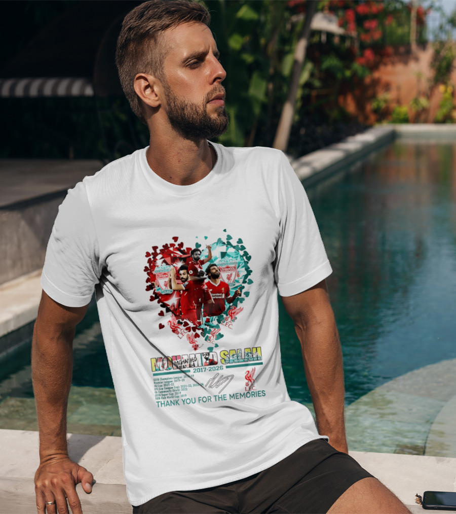 Mohamed Salah Lfc Thank You For The Memories 2017 2023 Heart T-Shirt