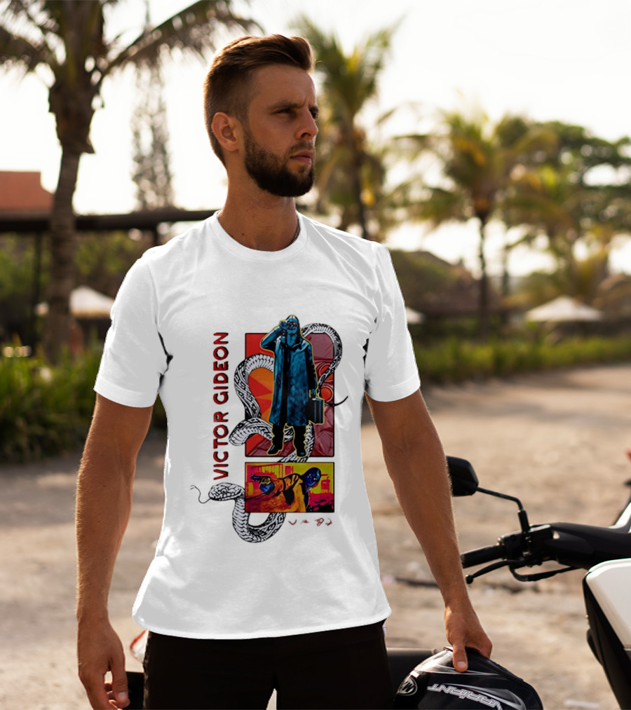 Victor Gideon Dramatic Snake And Mysterious Figures T-Shirt
