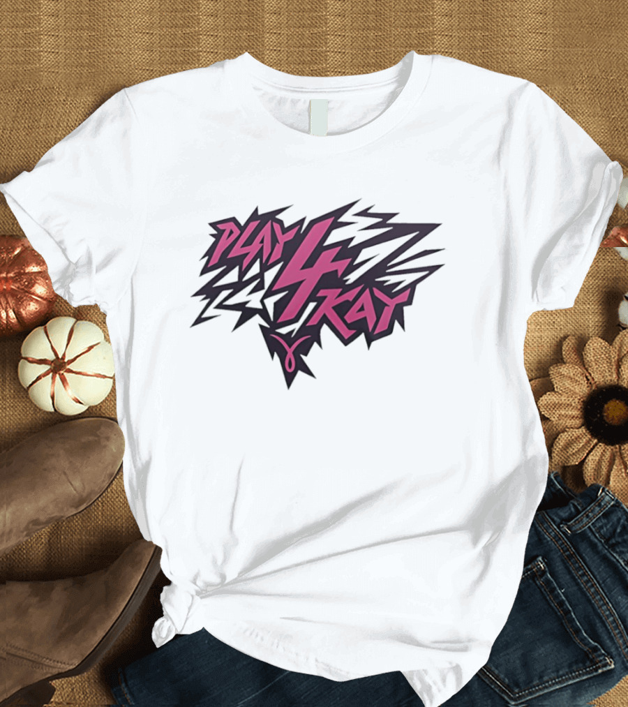 West Virginia Mountaineers Play 4 Kay Pink Zigzag Lightning T-Shirt