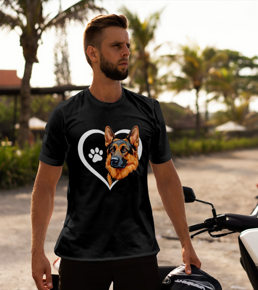 German Shepherd Heart Paw T-Shirt