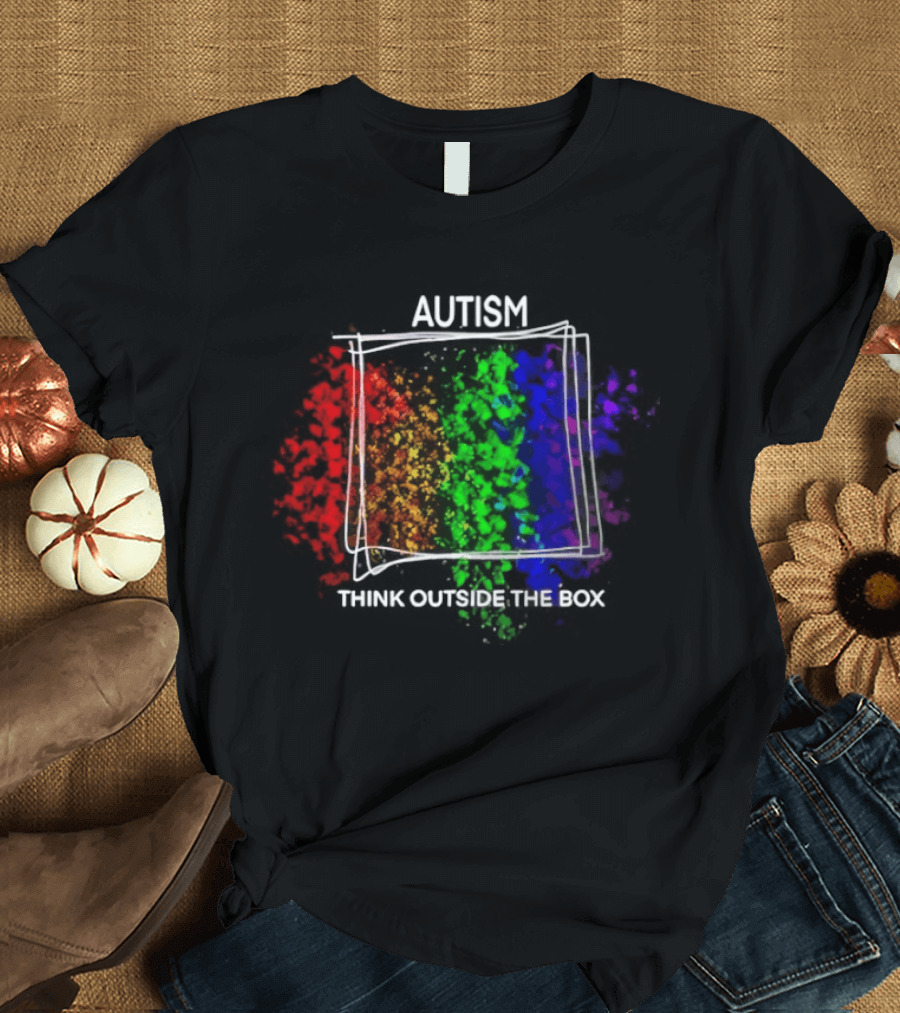 Autism Spectrum Puzzle Think Outside The Box Colorful Awareness T-Shirt