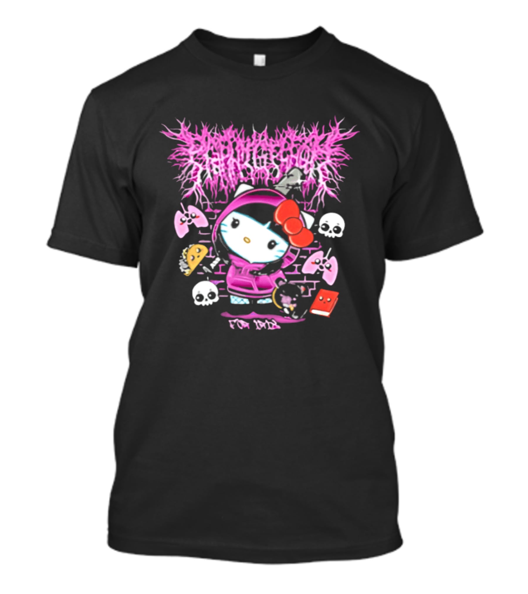 Hello Kitty Slamnasium Skull Lungs And Taco Recordings For Iris T-Shirt