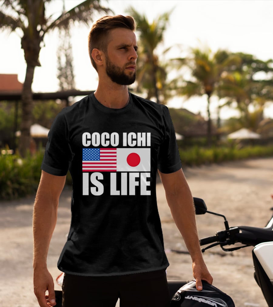 Coco Ichi Is Life USA And Japan Flag T-Shirt
