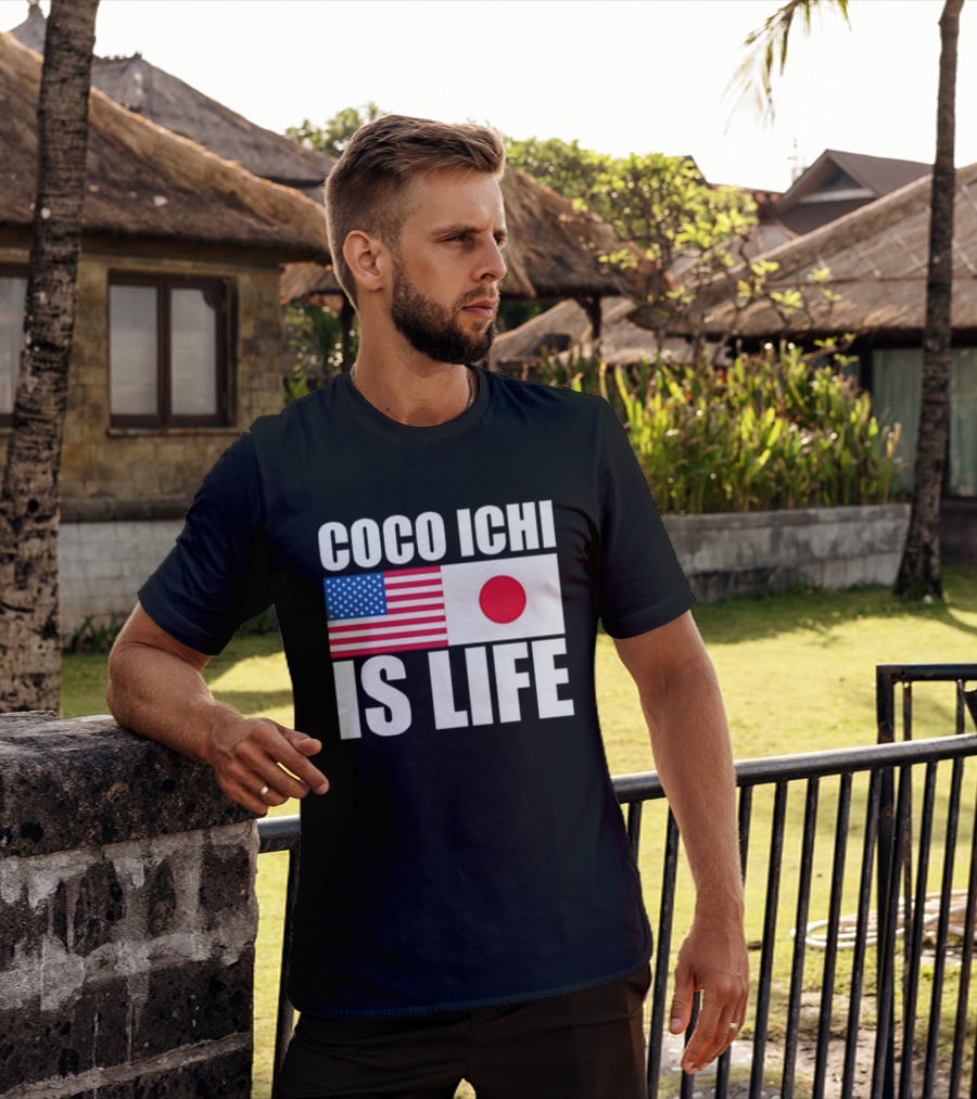 Coco Ichi Is Life USA And Japan Flag T-Shirt