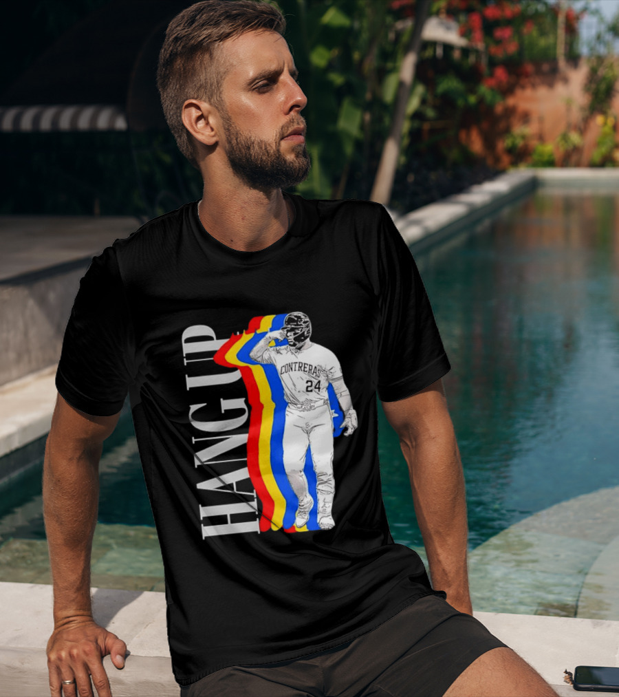 Willson Contreras 24 Hang Up Baseball Art With Colorful Stripes T-Shirt