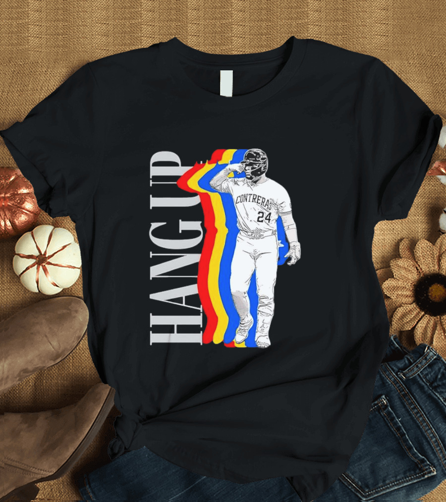 Willson Contreras 24 Hang Up Baseball Art With Colorful Stripes T-Shirt