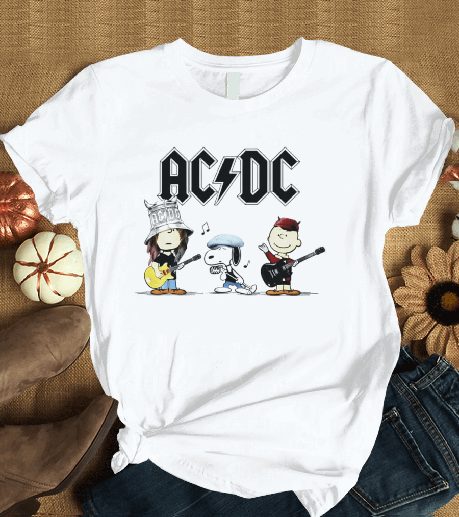 AC DC Snoopy Peanuts Band Meme T-Shirt