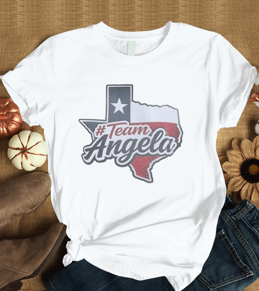 #TeamAngela Texas State Flag Map T-Shirt