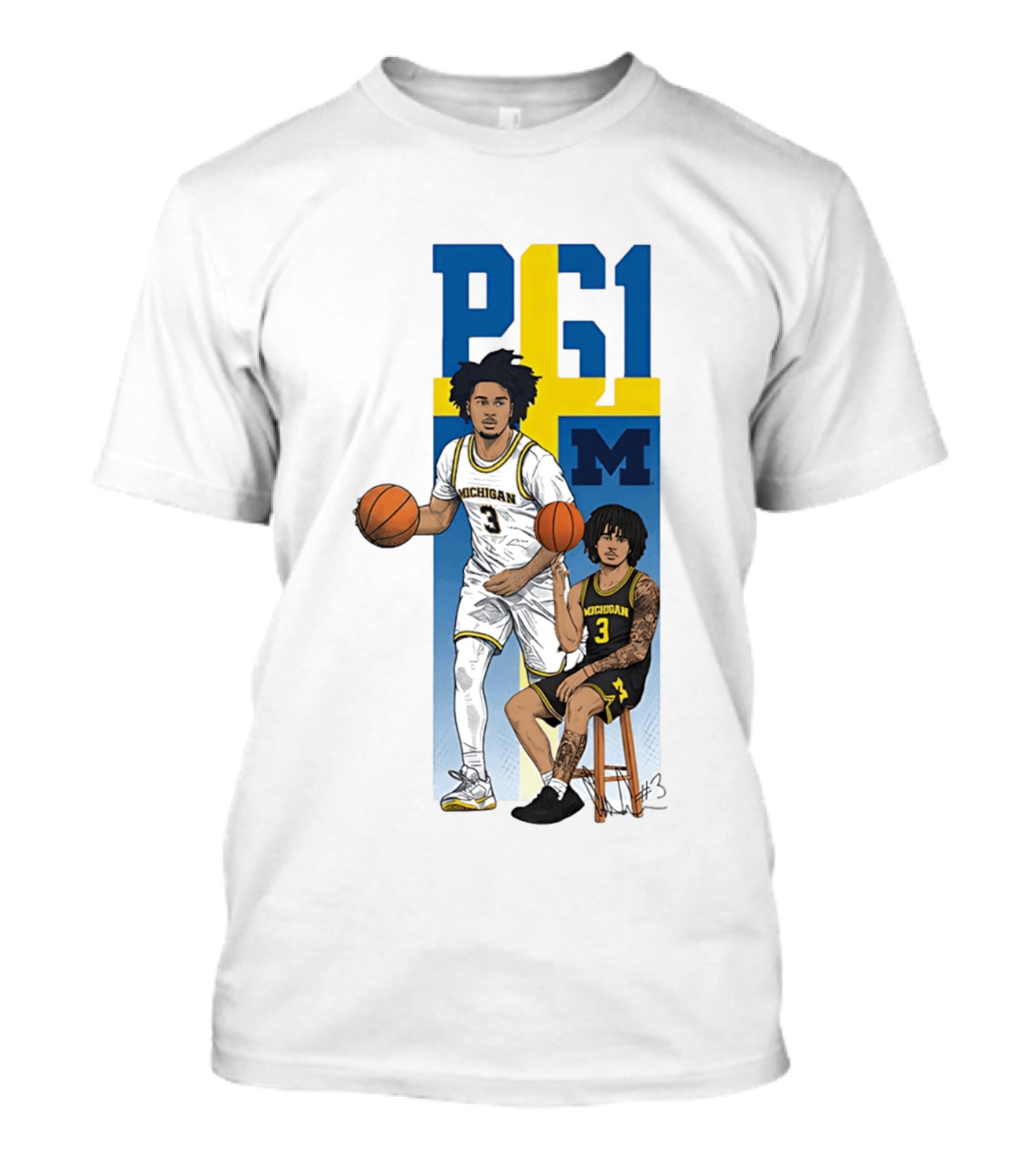 PG1 Elliot Cadeau Michigan Wolverines Basketball M T-Shirt