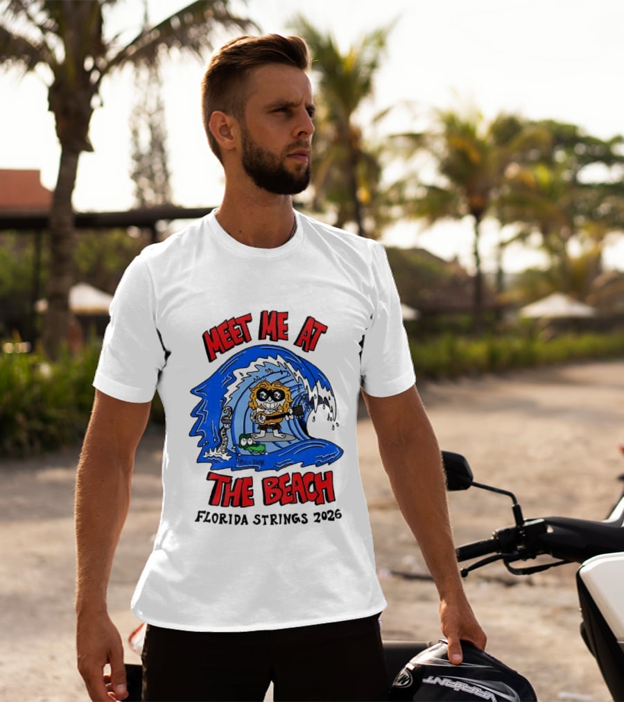Meet Me At The Beach Florida Strings 2026 Surfing Wave T-Shirt