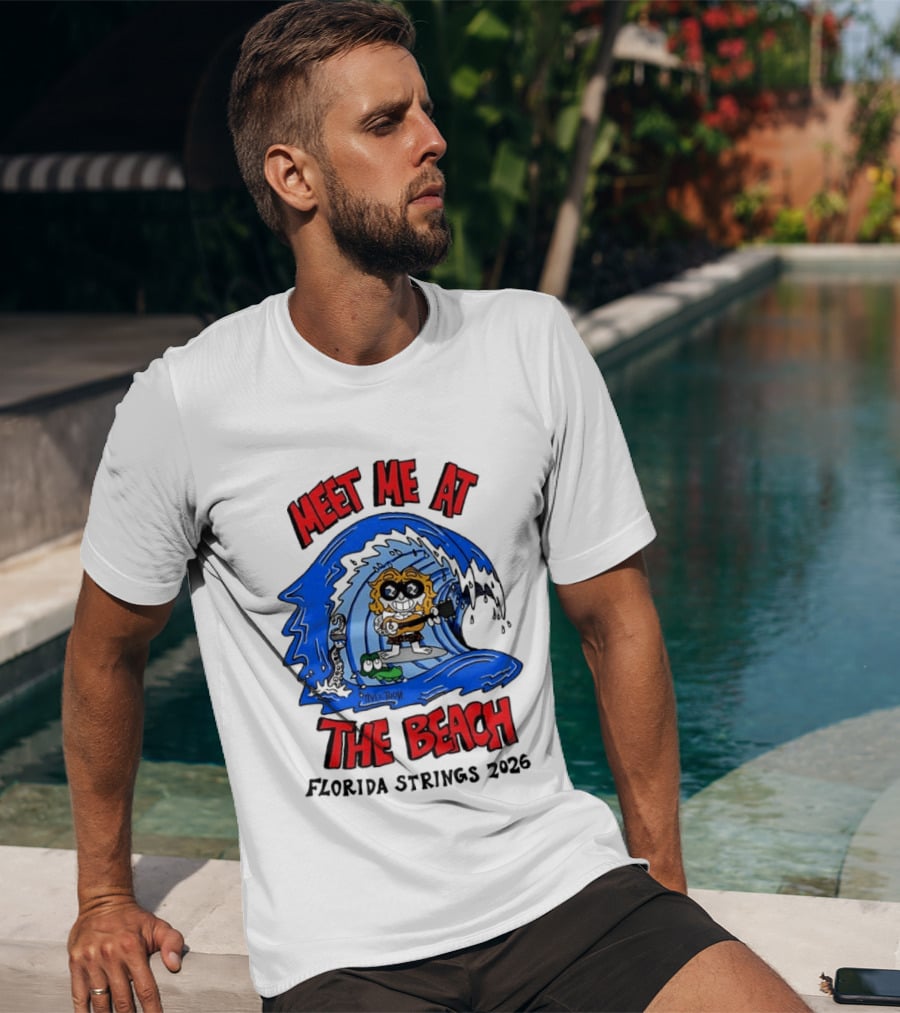 Meet Me At The Beach Florida Strings 2026 Surfing Wave T-Shirt