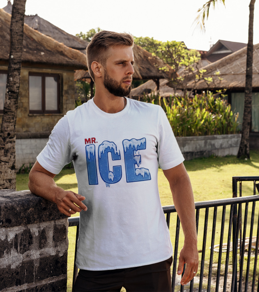 Mr ICE Snow Cover Icy Letters Frosty Winter T-Shirt