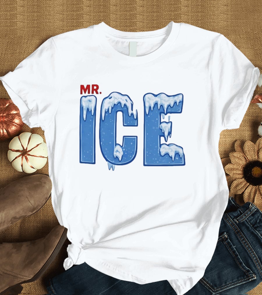 Mr ICE Snow Cover Icy Letters Frosty Winter T-Shirt