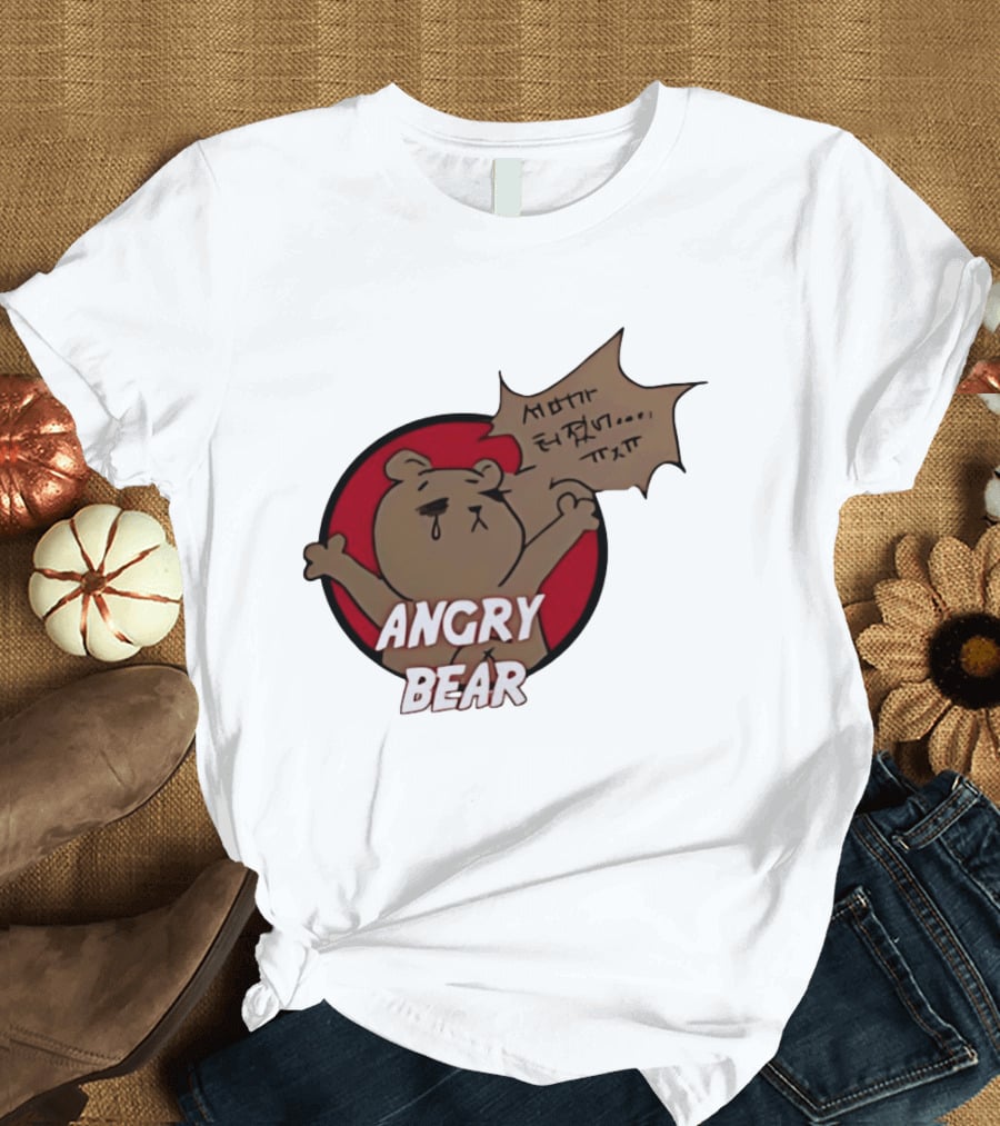 Angry Bear Cartoon Style With Speech Bubble T-Shirt
