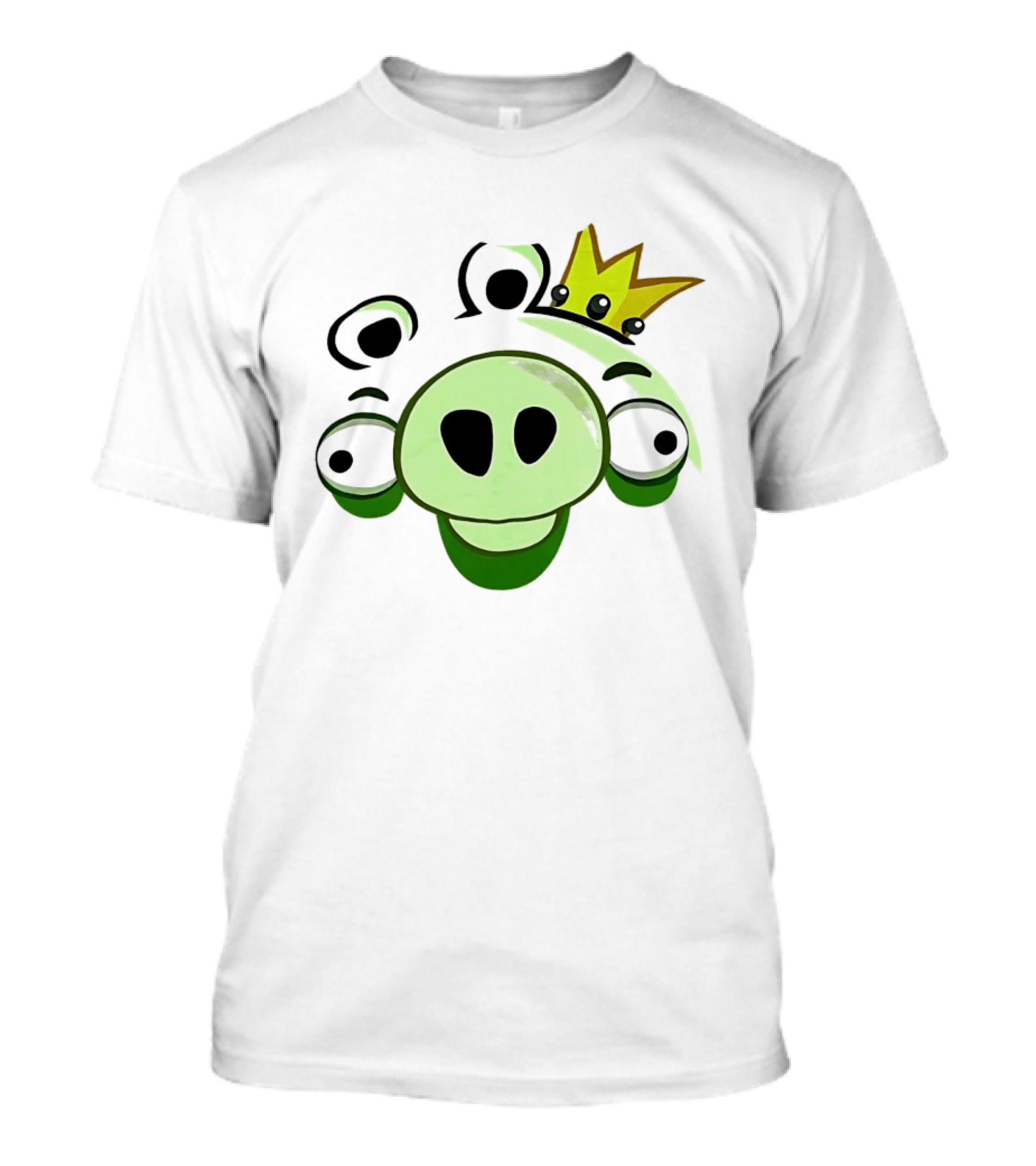 Angry Birds King Pig Big Face Green Crown T-Shirt