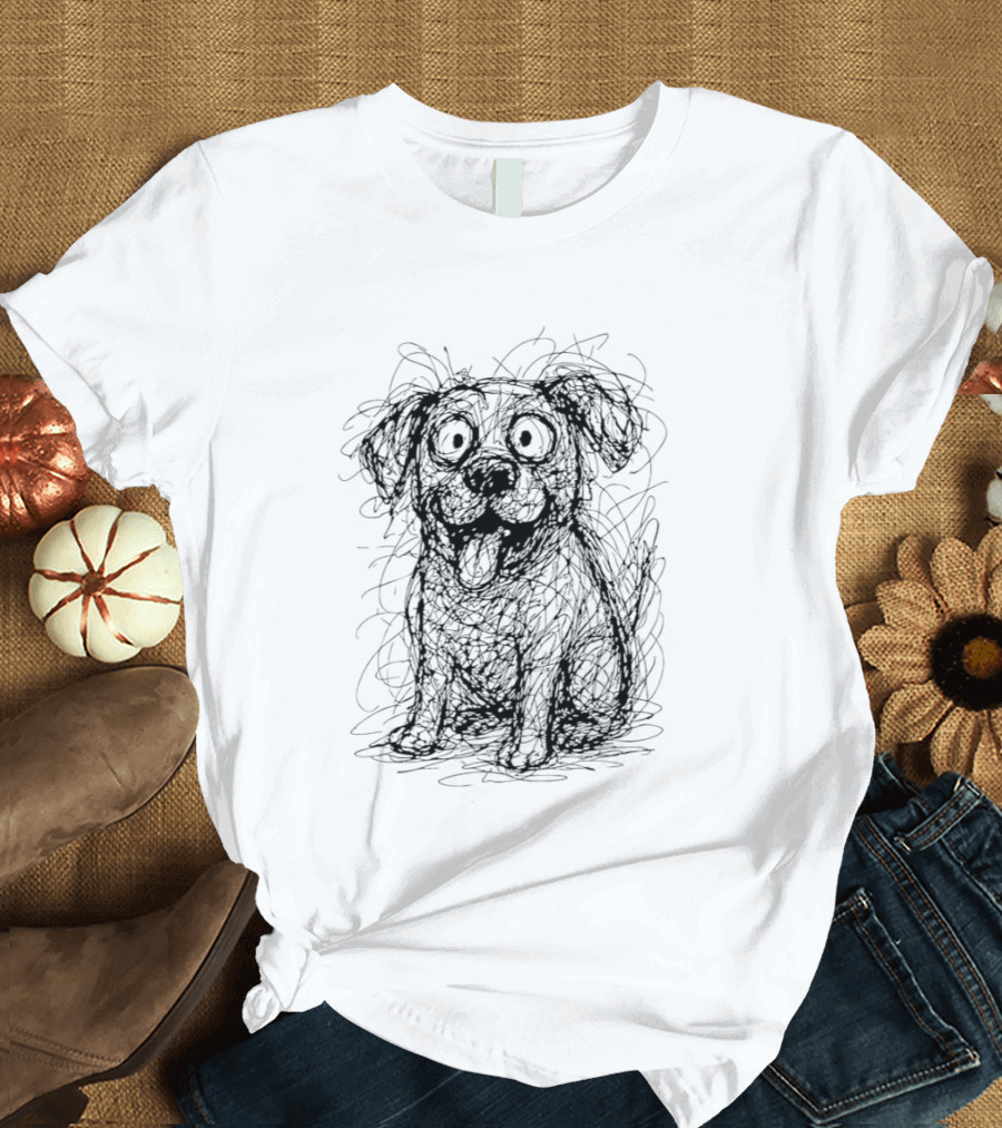 Whimsical Dog Drawing For Dog Lovers T-Shirt