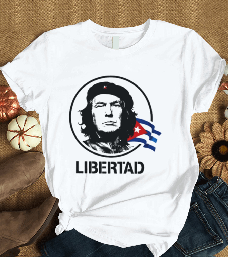 Donald Trump Che Guevara Fusion LIBERTAD Flag Icon Visual T-Shirt