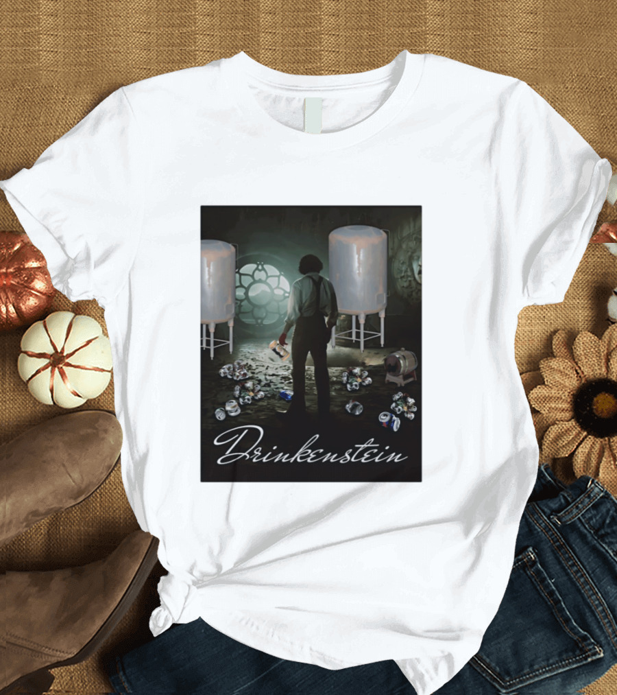 Drinkenstein Frankenstein Meme With Pile Of Soda Cans T-Shirt