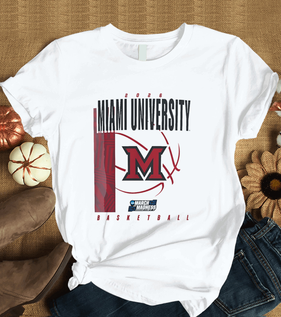 Miami University 2026 RedHawks March Madness Basketball T-Shirt