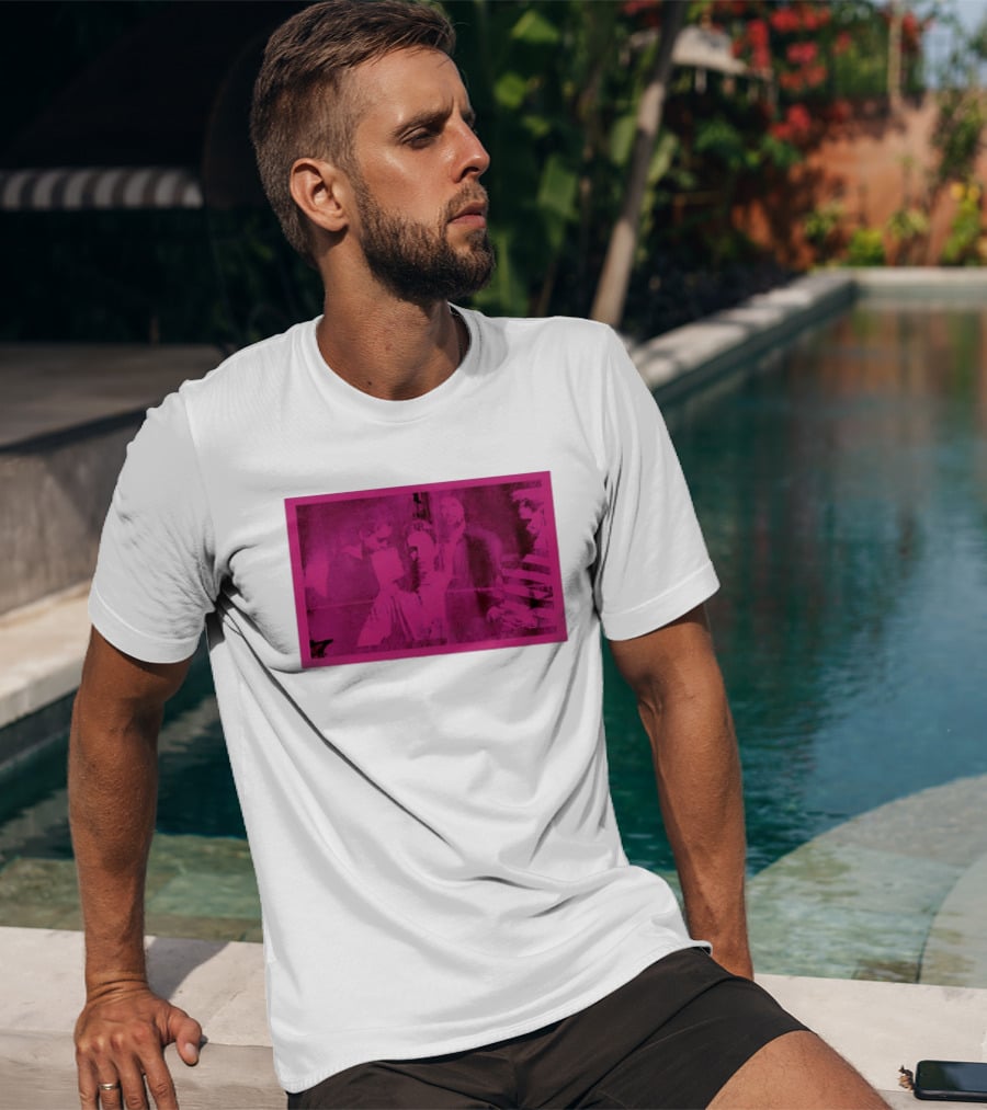 Frail State Of Mind Pink Abstract Band Collage T-Shirt