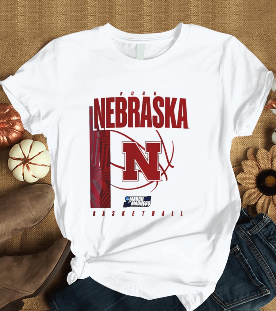 Nebraska Huskers 2026 March Madness Basketball NCAA T-Shirt
