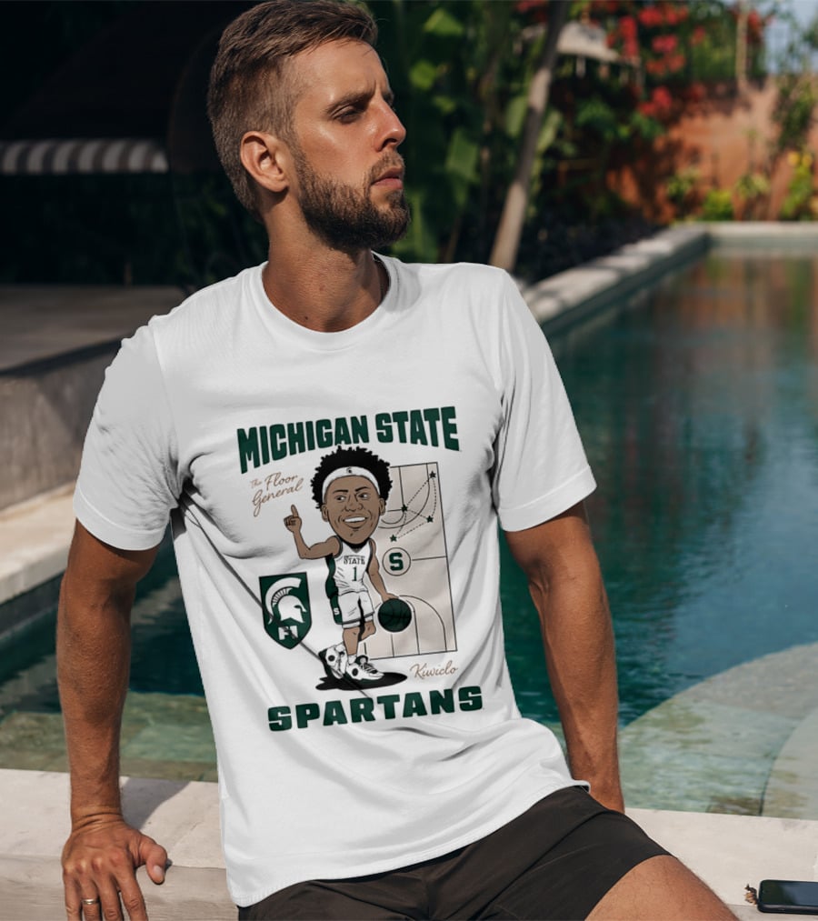 Michigan State Spartans Jeremy Fears Jr The Floor General Caricature T-Shirt