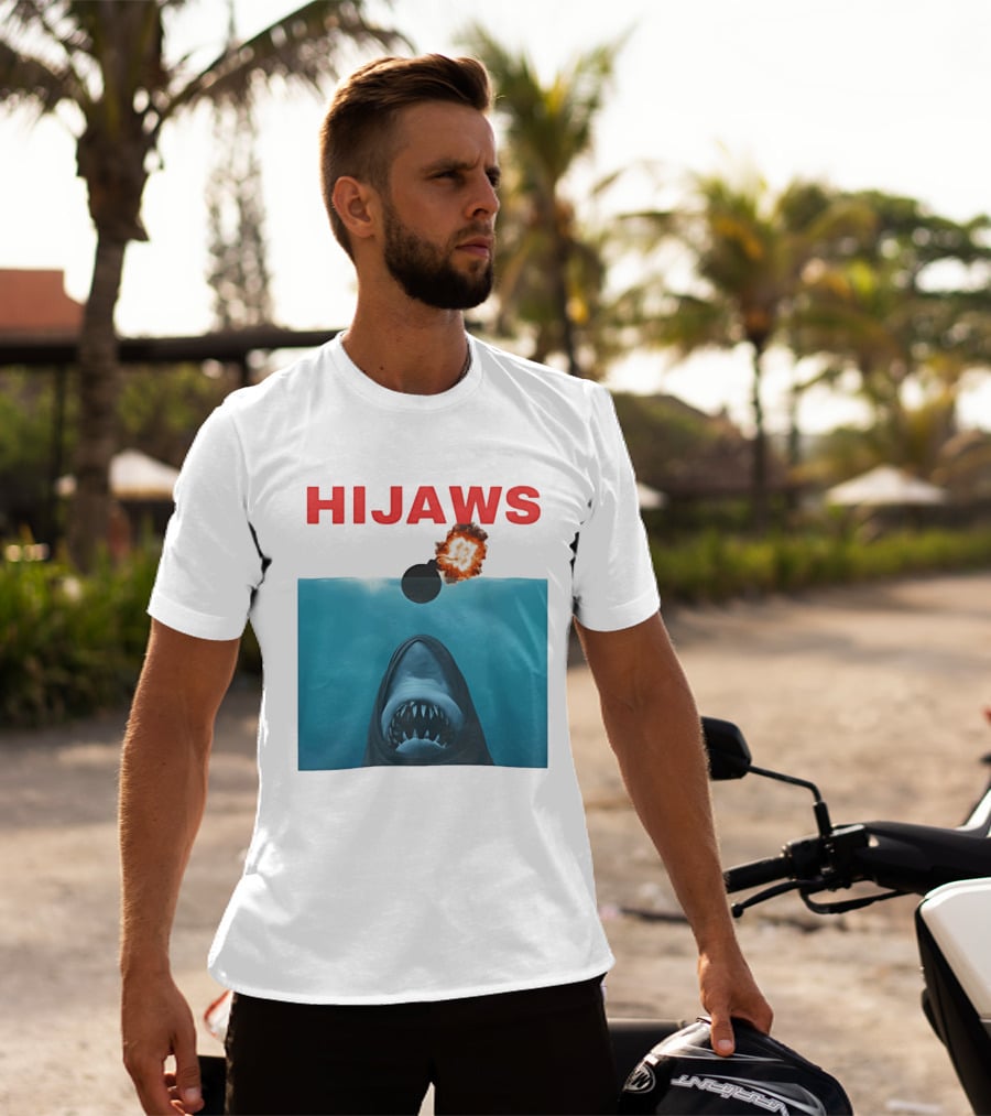 HIJAWS Jaws Bomb Explosion With Shark T-Shirt