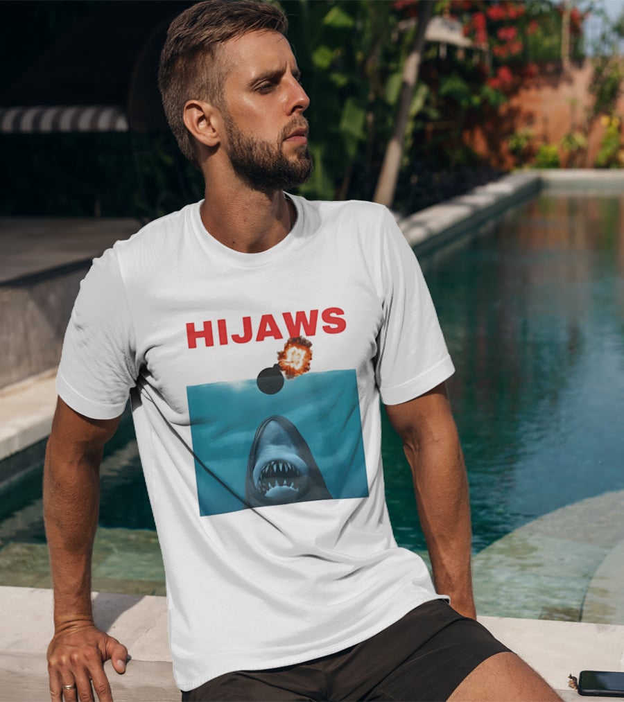 HIJAWS Jaws Bomb Explosion With Shark T-Shirt