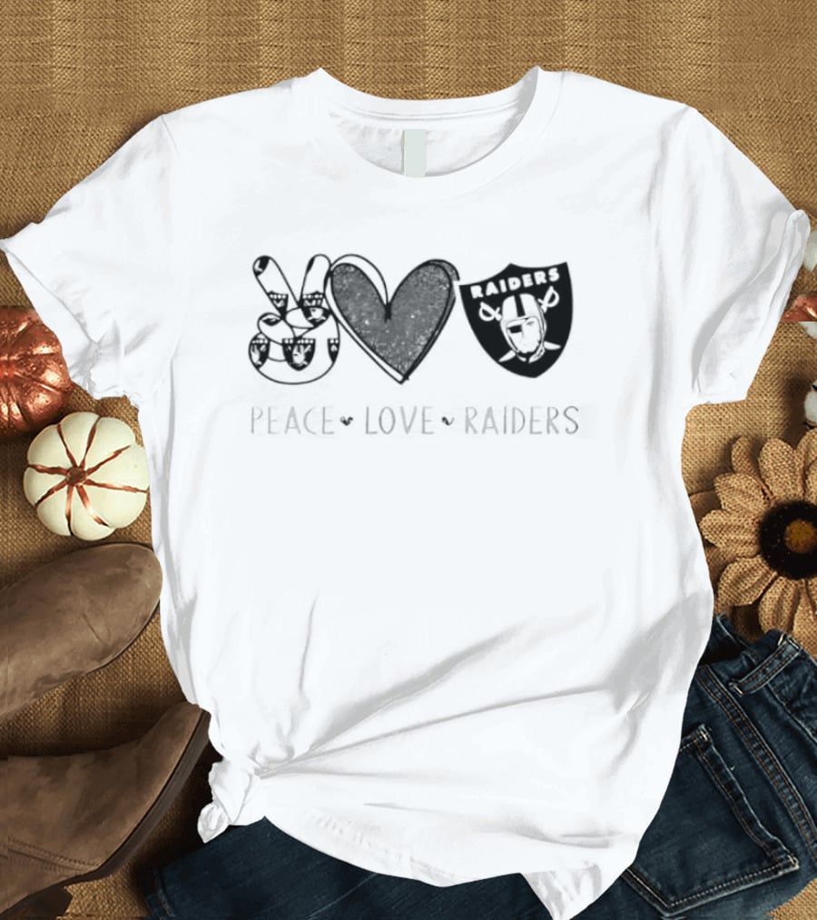 Peace Love Las Vegas Raiders Raiders NFL Team Fan T-Shirt